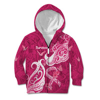 Breast Cancer Awareness Kid Hoodie Ribbon Polynesian Pattern Pink Version LT05 - Polynesian Pride