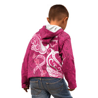 Breast Cancer Awareness Kid Hoodie Ribbon Polynesian Pattern Pink Version LT05 - Polynesian Pride
