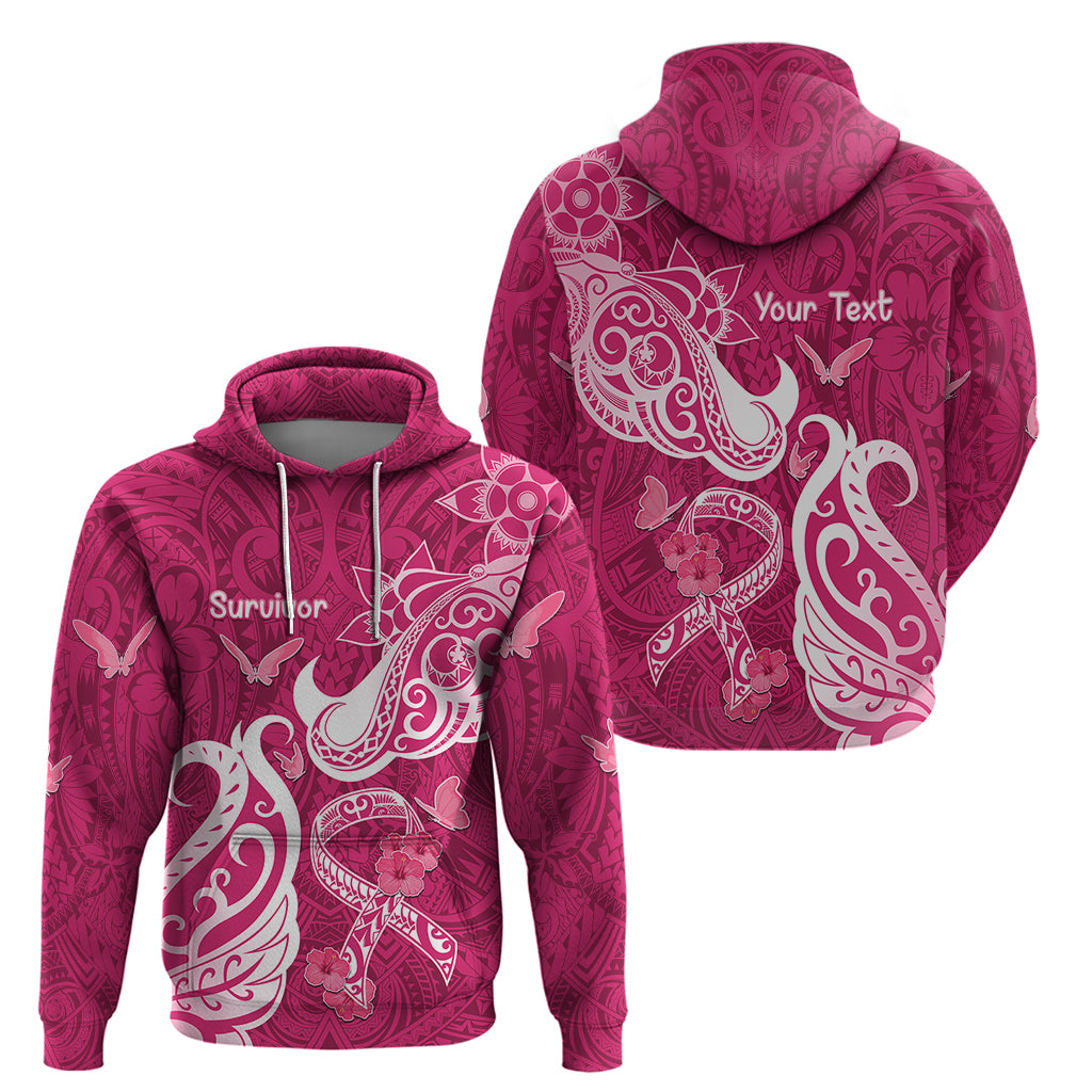 Personalized Breast Cancer Awareness Hoodie Ribbon Polynesian Pattern Pink Version LT05 - Polynesian Pride