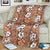 Hawaii Vintage Brown Hibiscus Tapa Pattern Blanket