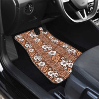 Hawaii Vintage Brown Hibiscus Tapa Pattern Car Mats