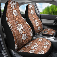 Hawaii Vintage Brown Hibiscus Tapa Pattern Car Seat Cover