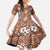 Hawaii Vintage Brown Hibiscus Tapa Pattern Family Matching Puletasi and Hawaiian Shirt