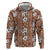 Hawaii Vintage Brown Hibiscus Tapa Pattern Hoodie