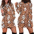 Hawaii Vintage Brown Hibiscus Tapa Pattern Hoodie Dress