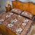 Hawaii Vintage Brown Hibiscus Tapa Pattern Quilt Bed Set