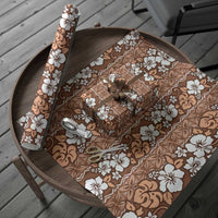 Hawaii Vintage Brown Hibiscus Tapa Pattern Wrapping Paper - Polynesian Pride