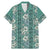Hawaii Vintage Green Hibiscus Tapa Pattern Family Matching Mermaid Dress and Hawaiian Shirt
