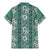 Hawaii Vintage Green Hibiscus Tapa Pattern Family Matching Mermaid Dress and Hawaiian Shirt