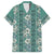 Hawaii Vintage Green Hibiscus Tapa Pattern Family Matching Tank Maxi Dress and Hawaiian Shirt