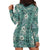 Hawaii Vintage Green Hibiscus Tapa Pattern Hoodie Dress