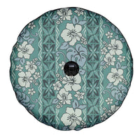 Hawaii Vintage Green Hibiscus Tapa Pattern Spare Tire Cover