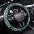 Hawaii Vintage Green Hibiscus Tapa Pattern Steering Wheel Cover