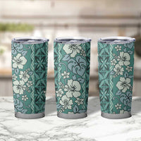 Hawaii Vintage Green Hibiscus Tapa Pattern Tumbler Cup LT05 - Polynesian Pride