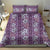 Hawaii Vintage Violet Hibiscus Tapa Pattern Bedding Set