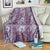 Hawaii Vintage Violet Hibiscus Tapa Pattern Blanket