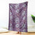 Hawaii Vintage Violet Hibiscus Tapa Pattern Blanket