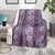 Hawaii Vintage Violet Hibiscus Tapa Pattern Blanket