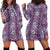 Hawaii Vintage Violet Hibiscus Tapa Pattern Hoodie Dress