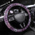 Hawaii Vintage Violet Hibiscus Tapa Pattern Steering Wheel Cover