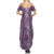 Hawaii Vintage Violet Hibiscus Tapa Pattern Summer Maxi Dress