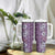 Hawaii Vintage Violet Hibiscus Tapa Pattern Tumbler With Handle