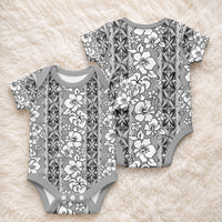 Hawaii Vintage Gray Hibiscus Tapa Pattern Baby Onesie LT05 - Polynesian Pride