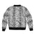 Hawaii Vintage Gray Hibiscus Tapa Pattern Bomber Jacket