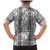 Hawaii Vintage Gray Hibiscus Tapa Pattern Family Matching Mermaid Dress and Hawaiian Shirt