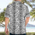 Hawaii Vintage Gray Hibiscus Tapa Pattern Hawaiian Shirt