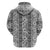 Hawaii Vintage Gray Hibiscus Tapa Pattern Hoodie