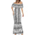 Hawaii Vintage Gray Hibiscus Tapa Pattern Mermaid Dress