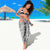 Hawaii Vintage Gray Hibiscus Tapa Pattern Sarong