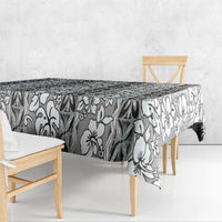 Hawaii Vintage Gray Hibiscus Tapa Pattern Tablecloth