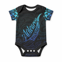 Aotearoa New Zealand Baby Onesie Koru Fern Blue Gradient LT05 Blue - Polynesian Pride