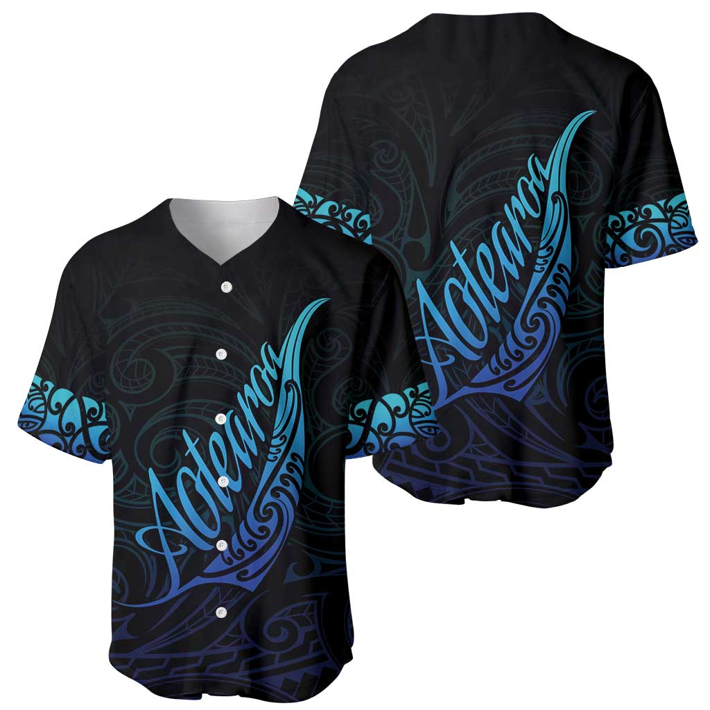 Aotearoa New Zealand Baseball Jersey Koru Fern Blue Gradient