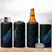 Aotearoa New Zealand 4 in 1 Can Cooler Tumbler Koru Fern Blue Gradient