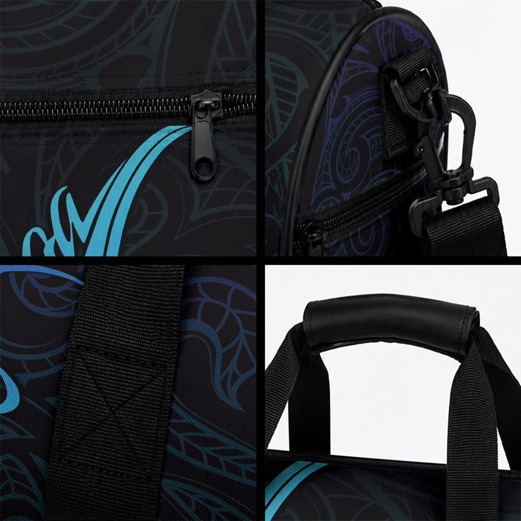 Aotearoa New Zealand Duffle Bag Koru Fern Blue Gradient LT05 - Polynesian Pride