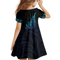 Aotearoa New Zealand Family Matching Puletasi and Hawaiian Shirt Koru Fern Blue Gradient LT05 - Polynesian Pride