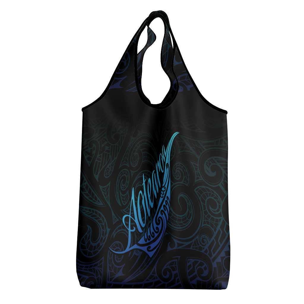 Aotearoa New Zealand Grocery Bag Koru Fern Blue Gradient
