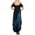 Aotearoa New Zealand Summer Maxi Dress Koru Fern Blue Gradient