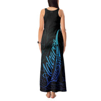 Aotearoa New Zealand Tank Maxi Dress Koru Fern Blue Gradient