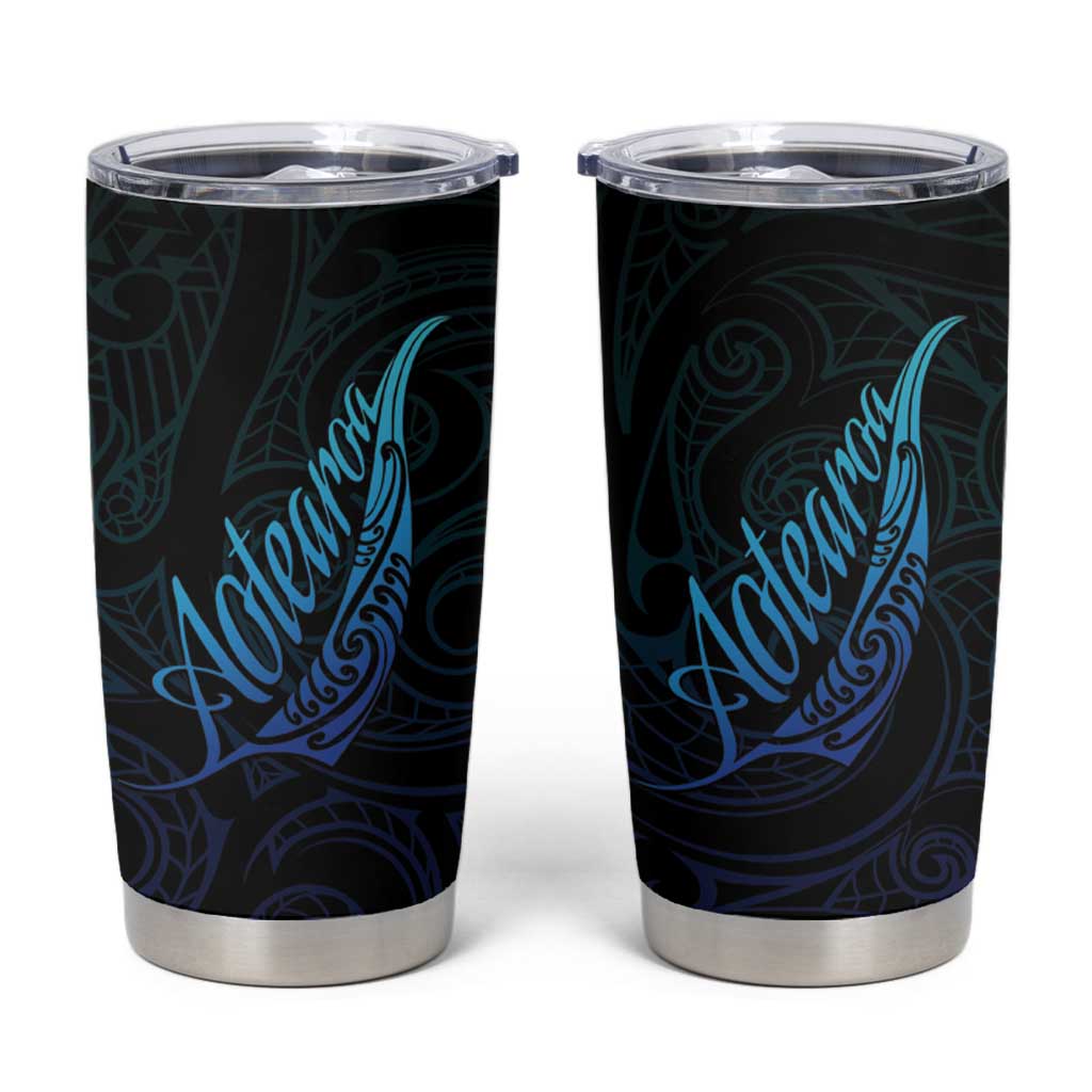 Aotearoa New Zealand Tumbler Cup Koru Fern Blue Gradient