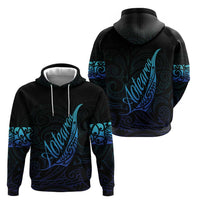 Aotearoa New Zealand Zip Hoodie Koru Fern Blue Gradient LT05 - Polynesian Pride