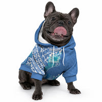 Hawaii Discoverers Day Pet Hoodie Polynesian Fish Hook With Hibiscus Blue LT05 - Polynesian Pride