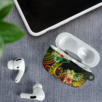 Hawaii Discoverers Day AirPods Case Polynesian Fish Hook With Hibiscus Reggae