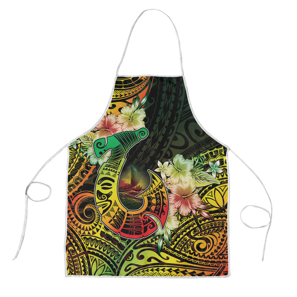 Hawaii Discoverers Day Apron Polynesian Fish Hook With Hibiscus Reggae LT05 Reggae - Polynesian Pride