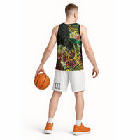 Hawaii Discoverers Day Basketball Jersey Polynesian Fish Hook With Hibiscus Reggae LT05 - Polynesian Pride