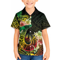 Hawaii Discoverers Day Hawaiian Shirt Polynesian Fish Hook With Hibiscus Reggae LT05 - Polynesian Pride