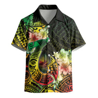 Hawaii Discoverers Day Kid Hawaiian Shirt Polynesian Fish Hook With Hibiscus Reggae